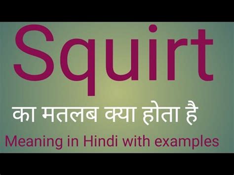 meaning of squirt in hindi|More.